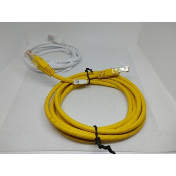Lot of 3 Ethernet Patch Cables Cat5/5e 8 Connector RJ-45 Yellow/White READ!!- - Picture 4 of 5